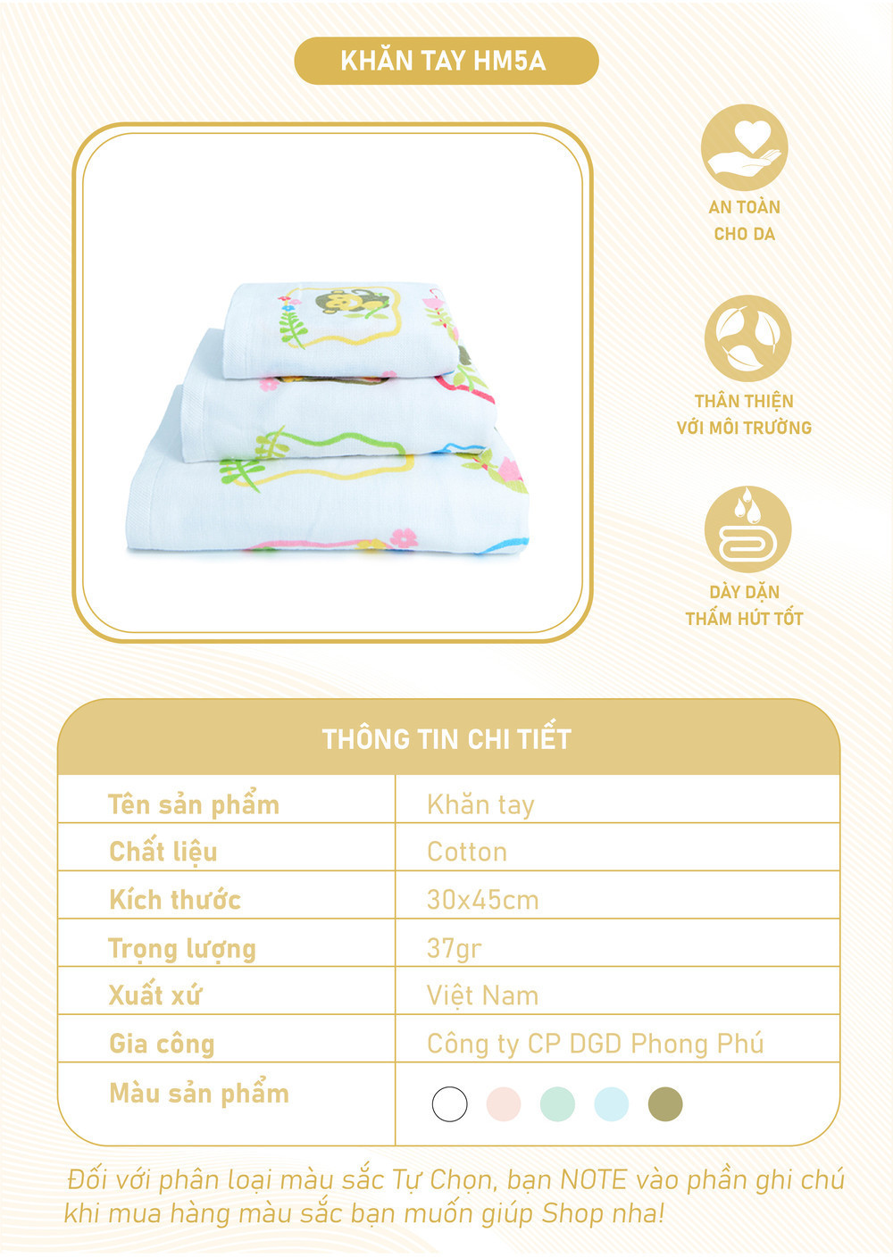 Mô tả Khăn Trẻ Em Mollis Cotton 30x45cm Khăn Cao Cấp 100% Cotton USA Tự Nhiên Mềm Mại Thấm Hút Tốt An Toàn Cho Da Em Bé HM5A - 1