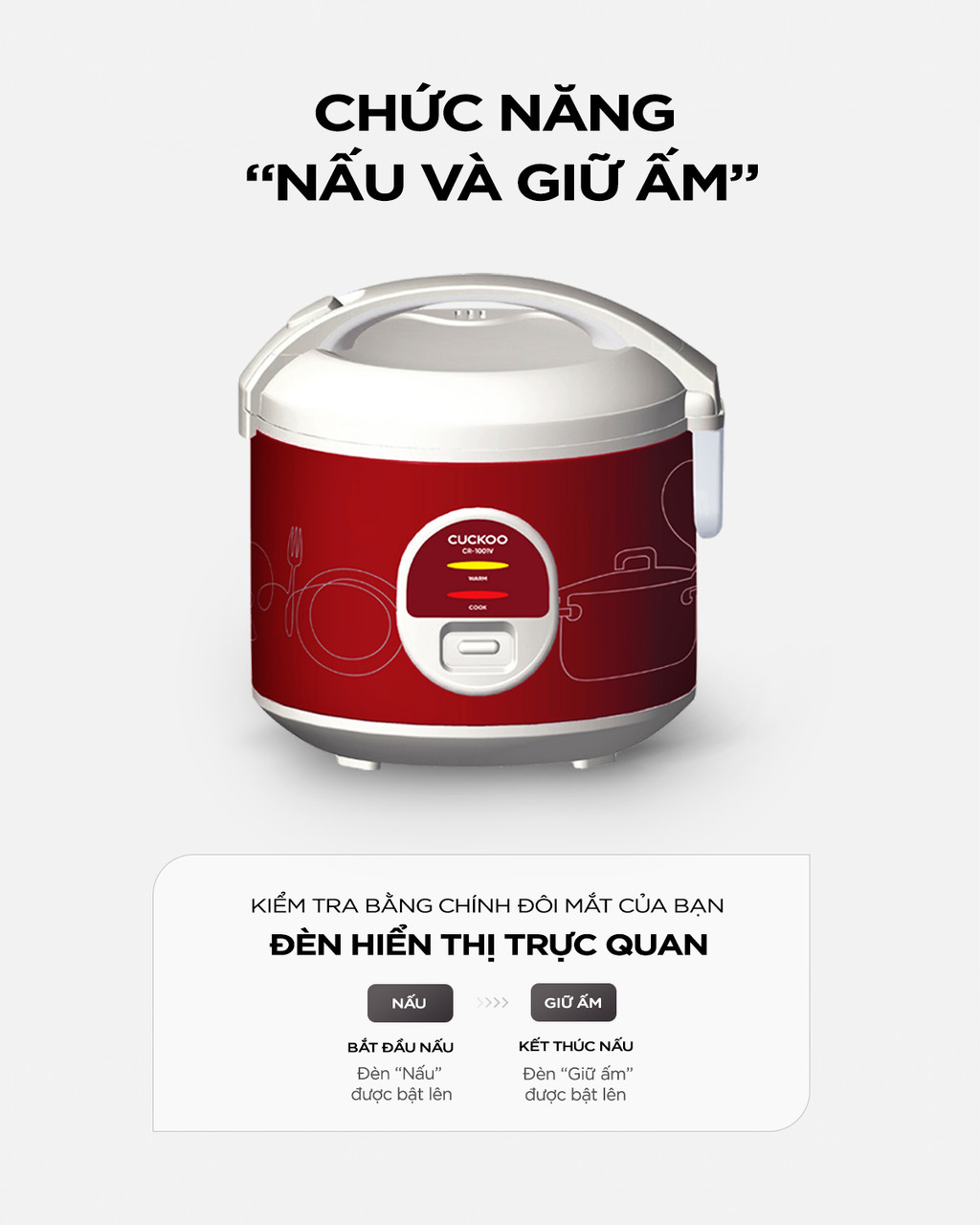 Mô tả Nồi Cơm Điện Cuckoo 1.8 lít CR-1001V - Lòng nồi chóng dính - Hàng Chính hãng- Bảo hành 2 năm - 3