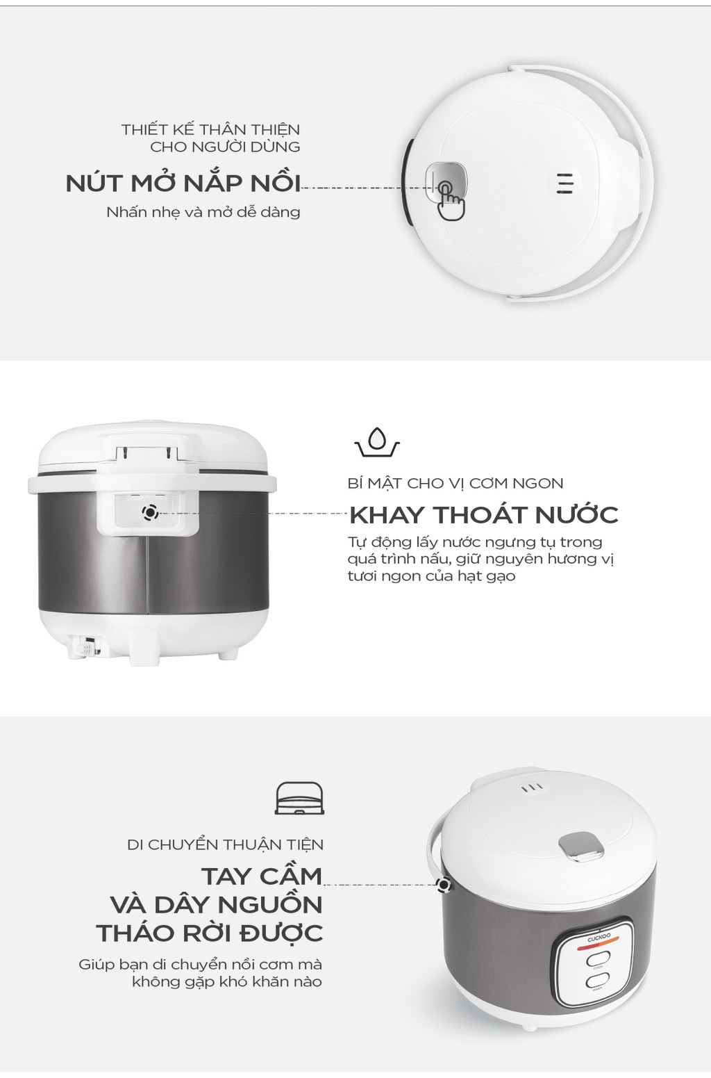 Mô tả Nồi cơm điện Cuckoo 1.8L CR-1005 Màu xám bạc - Lòng nồi chống dính - Bảo hành 2 năm -Hàng chính hãng - 6