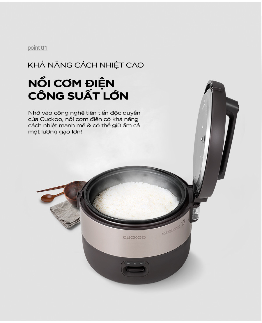 Mô tả Nồi Cơm Điện Cuckoo 3 lít CR-1755- Lòng nồi chống dính- Hàng chính hãng- Bảo hành 2 năm - 3