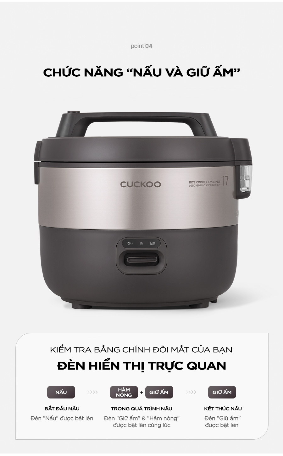 Mô tả Nồi Cơm Điện Cuckoo 3 lít CR-1755- Lòng nồi chống dính- Hàng chính hãng- Bảo hành 2 năm - 7