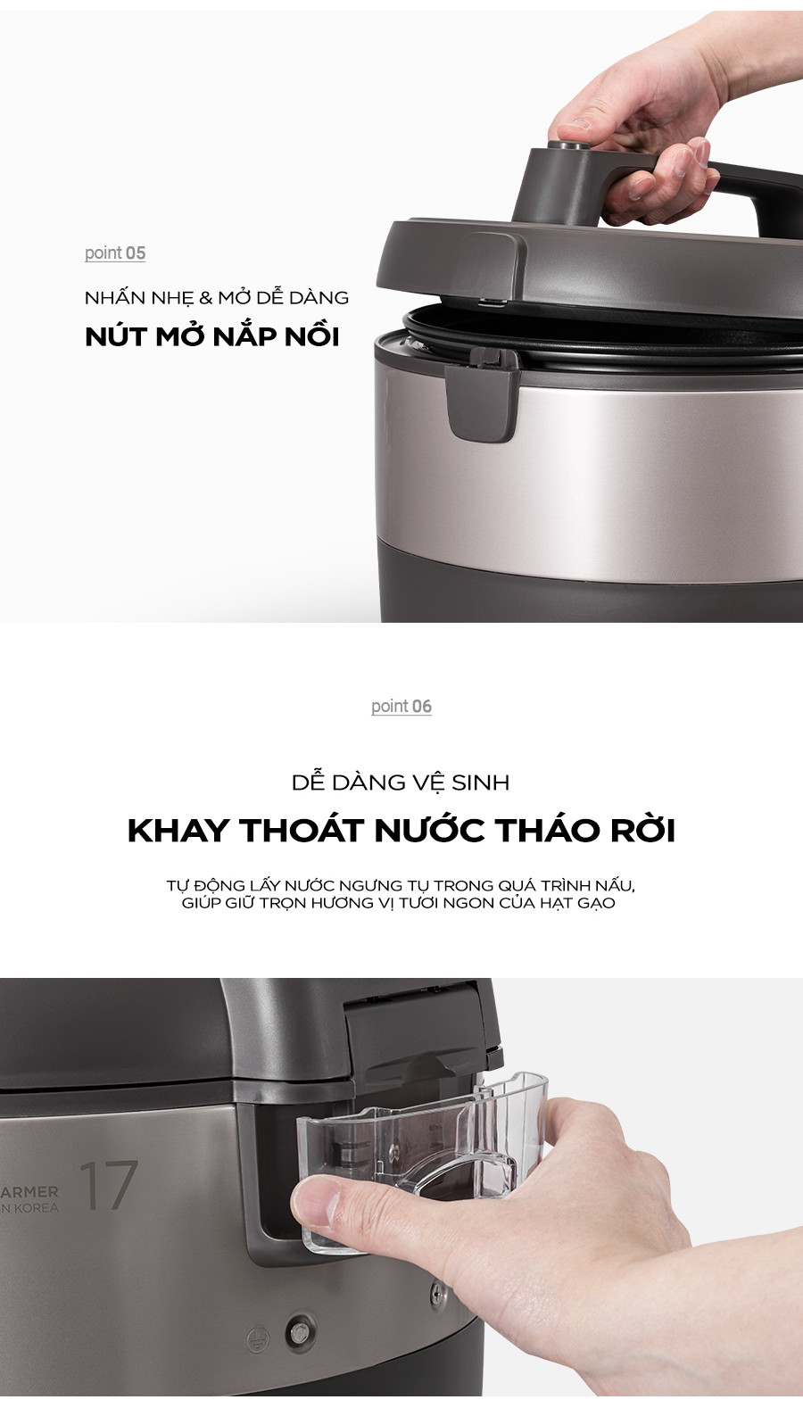 Mô tả Nồi Cơm Điện Cuckoo 3 lít CR-1755- Lòng nồi chống dính- Hàng chính hãng- Bảo hành 2 năm - 8