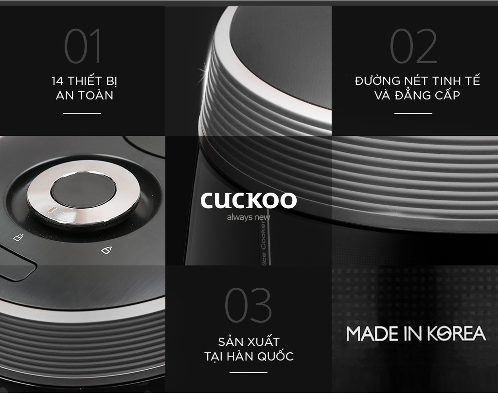 Mô tả Nồi cơm điện tử áp suất Cuckoo 1.8L CRP-QW1000F (tiếng Anh) - Lòng nồi phủ men Xwall độc quyền - Sản xuất tại Hàn Quốc - 2