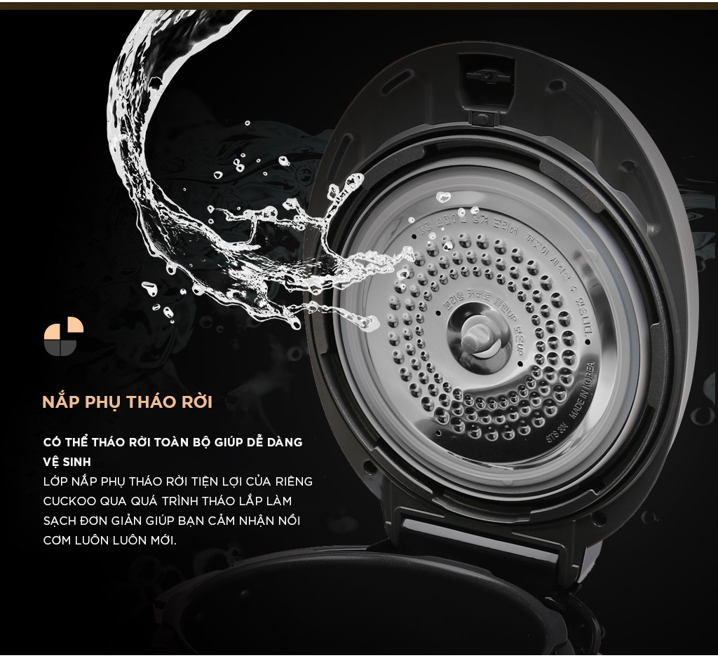Mô tả Nồi cơm điện tử áp suất Cuckoo 1.8L CRP-QW1000F (tiếng Anh) - Lòng nồi phủ men Xwall độc quyền - Sản xuất tại Hàn Quốc - 3