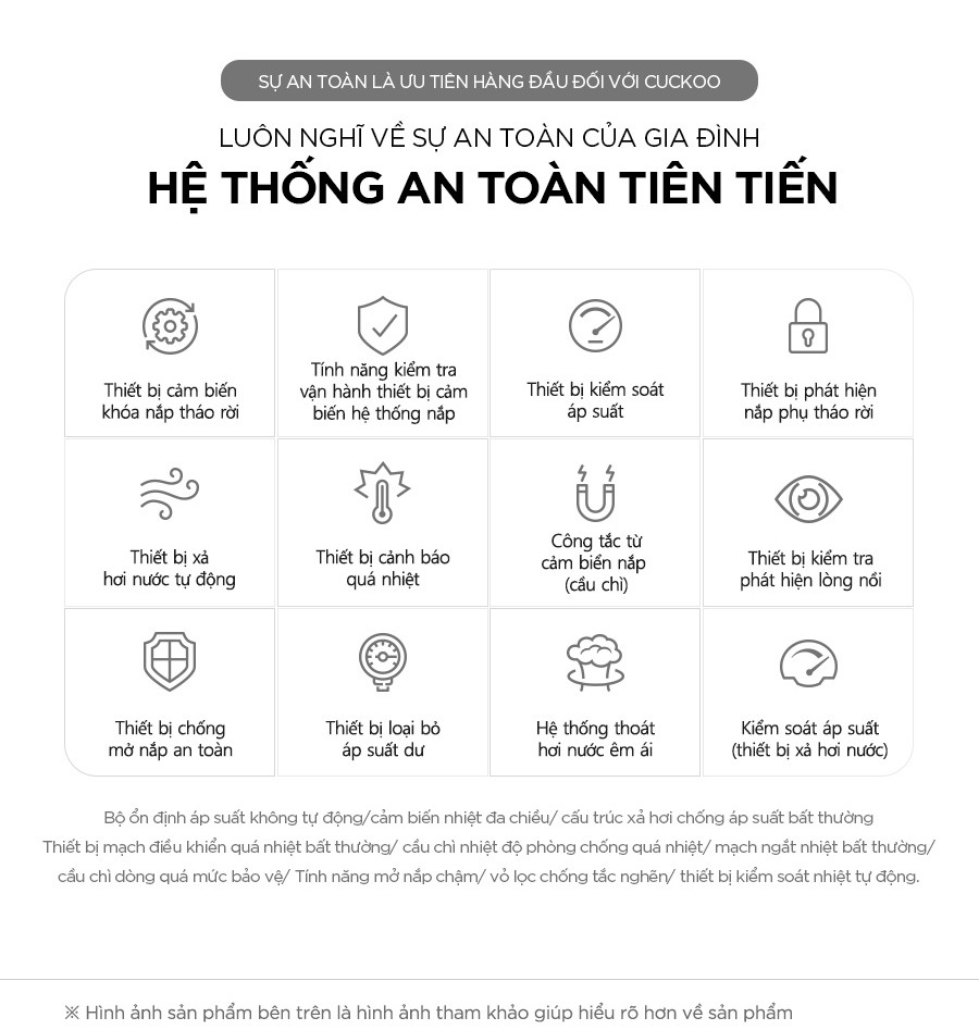 Mô tả Nồi cơm điện tử áp suất cao tần Cuckoo 1.8 lít CRP-HUS1000F màu đỏ- lòng nồi chống dính cao cấp phủ Xwall Black shine - 5