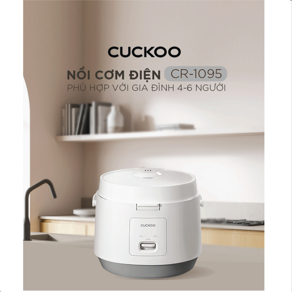 Mô tả Nồi cơm điện Cuckoo 1.8L CR-1095 màu trắng- Công nghệ nhiệt 3D - bản quốc tế tiếng Anh - Hàng chính hãng Cuckoo Việt Nam - 1