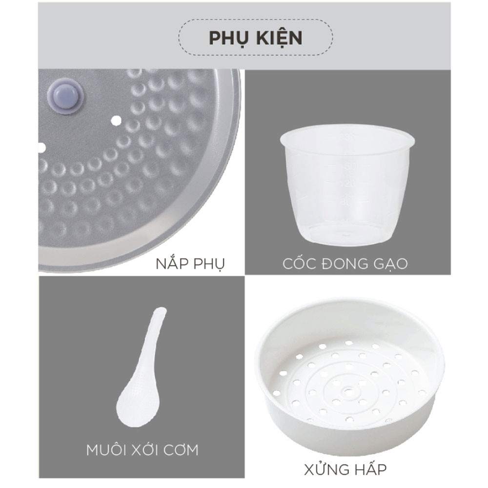 Mô tả Nồi cơm điện Cuckoo 1.8L CR-1095 màu trắng- Công nghệ nhiệt 3D - bản quốc tế tiếng Anh - Hàng chính hãng Cuckoo Việt Nam - 6