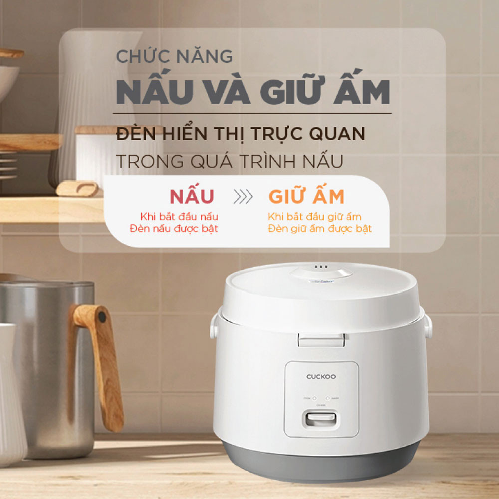Mô tả Nồi cơm điện Cuckoo 1.8L CR-1095 màu trắng- Công nghệ nhiệt 3D - bản quốc tế tiếng Anh - Hàng chính hãng Cuckoo Việt Nam - 8