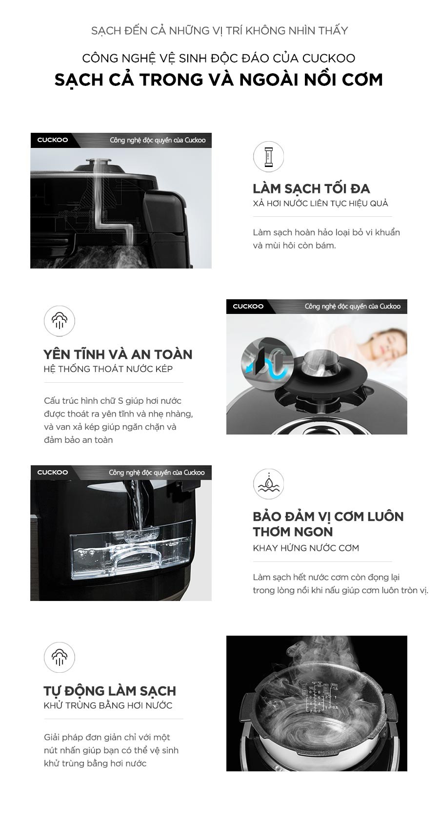 Mô tả Nồi cơm áp suất cao tần Cuckoo 1.8L CRP-HWF1000F thiết kế sang trọng - Bảo hành 2 năm - 6