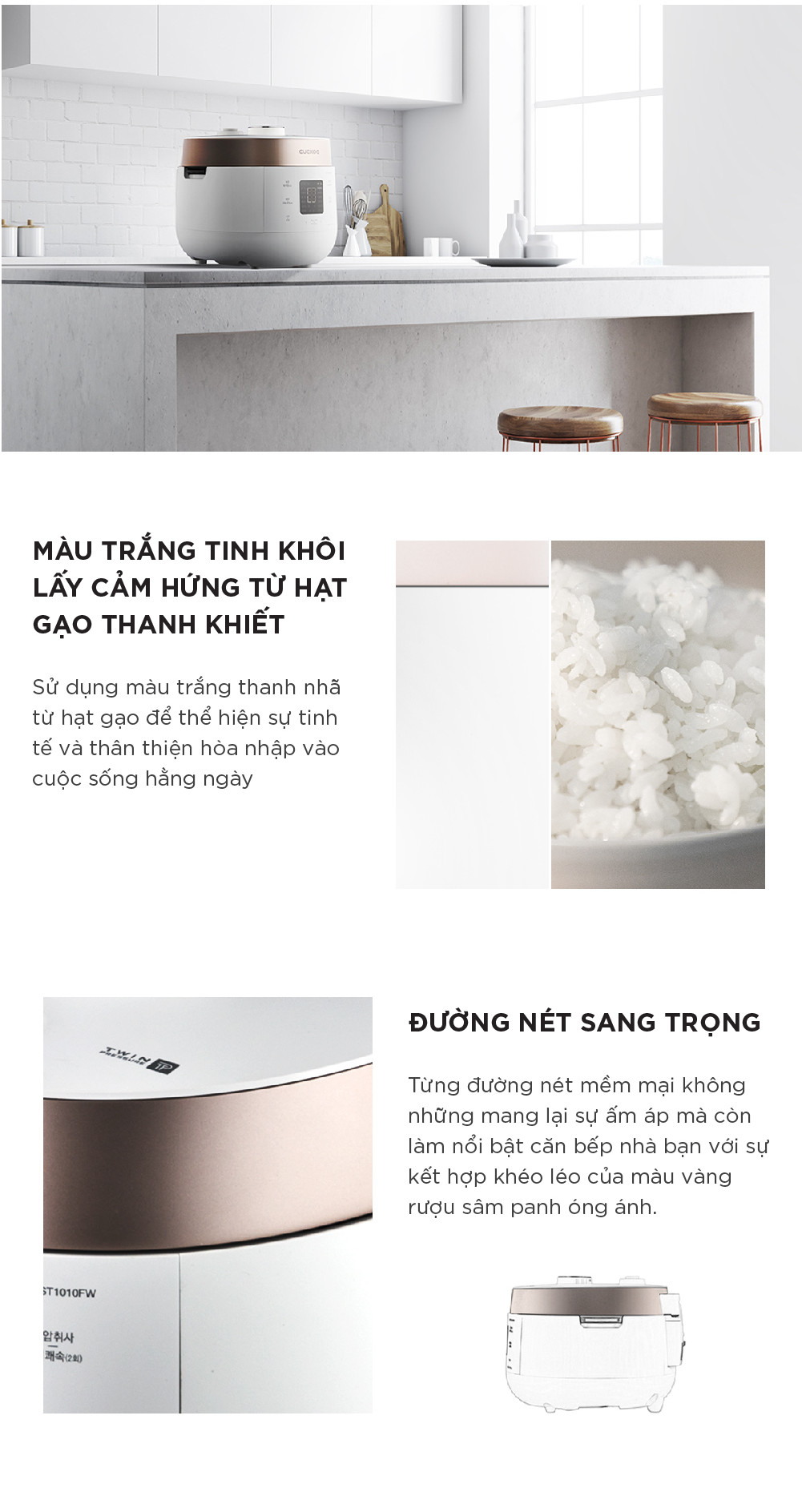 Mô tả Nồi cơm điện tử áp suất kép Cuckoo 1.8L CRP-ST1010FW - Lòng nồi phủ men Xwall độc quyền - 3