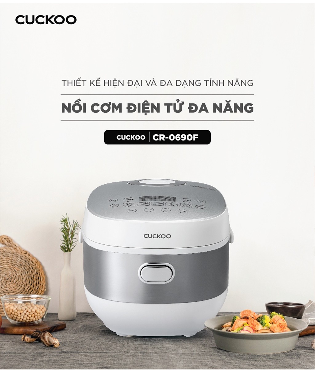 Mô tả Nồi cơm điện tử Cuckoo 1.08L CR-0690F nhiều chế độ nấu,- Bảo hành 2 năm - 1