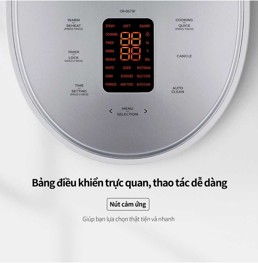 Mô tả Nồi cơm điện tử CUCKOO CR-0675F phiên bản quốc tế 1,08 lít- Lòng nồi chống dính - Hàng chính hãng - 5