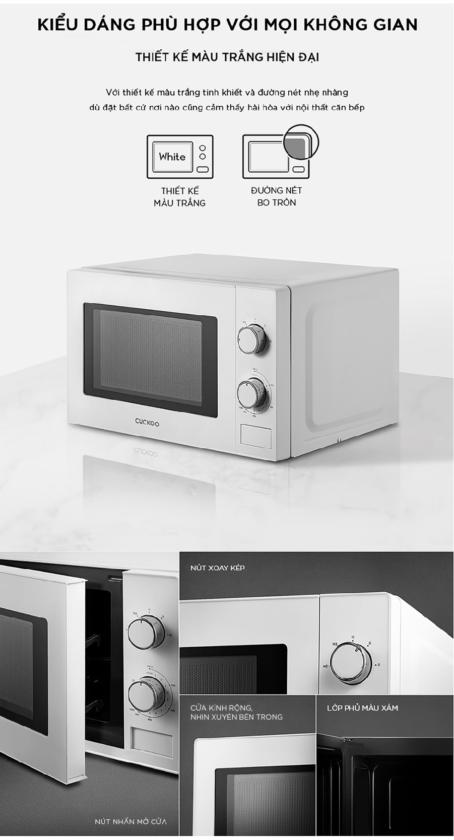 Mô tả Lò vi sóng Cuckoo 20 lít CMW-A201D - Hàng chính hãng - Chất lượng Hàn Quốc - 3