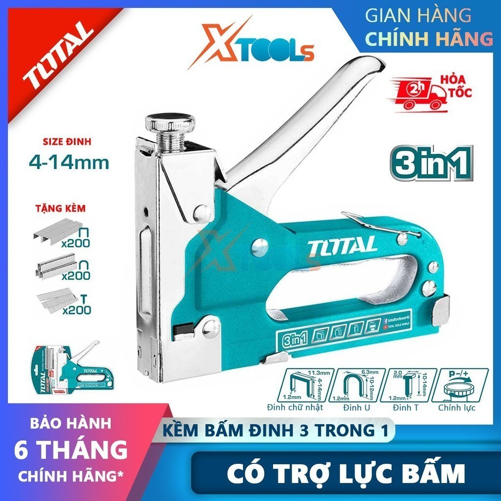 Kìm bấm đinh ghim đa năng 3 trong 1 TOTAL THT31143 súng bắn ghim có ...