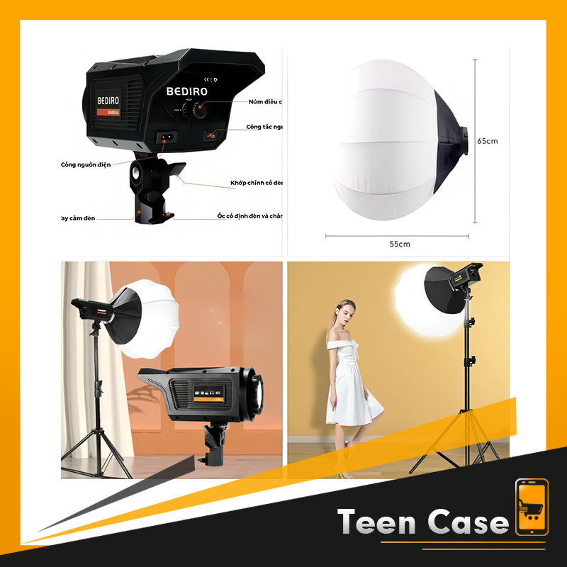 Bộ đèn Softbox Cầu Bediro Studio Livestream chuyên nghiệp tặng điều ...
