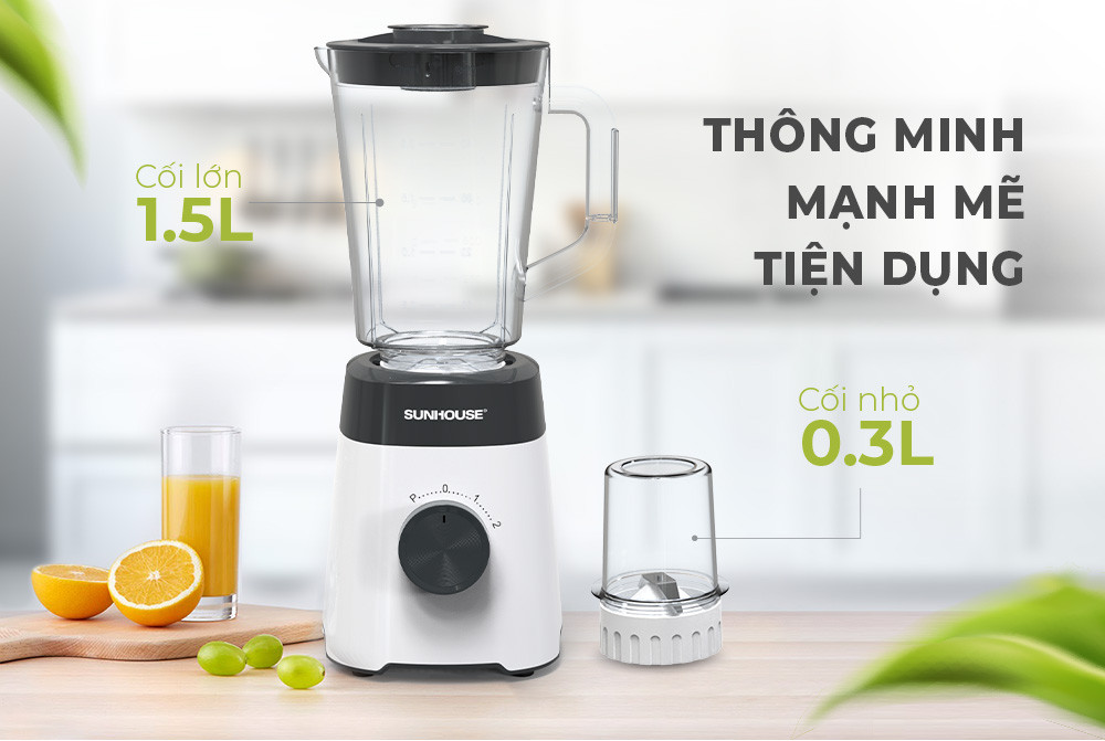 Mô tả Máy xay sinh tố đa năng Sunhouse SHD5114 - Công suất 450W - Lưỡi dao Inox sắc bén - 3 chức năng - Hàng chính hãng - 1