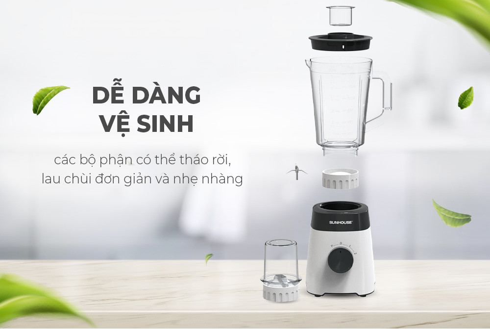 Mô tả Máy xay sinh tố đa năng Sunhouse SHD5114 - Công suất 450W - Lưỡi dao Inox sắc bén - 3 chức năng - Hàng chính hãng - 5