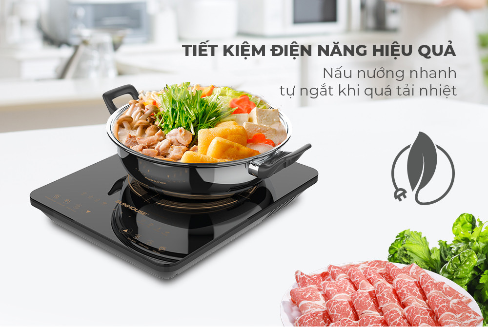 Mô tả Bếp từ đơn Sunhouse SHD6803 - Công suất 2000W - Bảo hành 12 tháng - 8 chế độ nấu - Nút bấm điện tử - 4