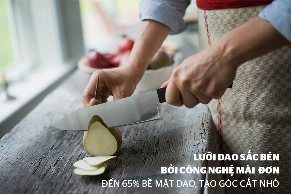 Mô tả Dao làm bếp đa năng Sunhouse KS-KN165KS - Chất liệu thép SUS420J2 không gỉ - Công nghệ mài đơn - Hàng chính hãng - 3
