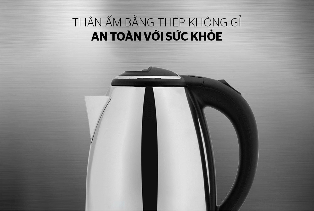 Mô tả Ấm siêu tốc Inox 1.8L SUNHOUSE Happy Time HTD1081 - Hàng chính hãng - Bảo hành 12 tháng - 1
