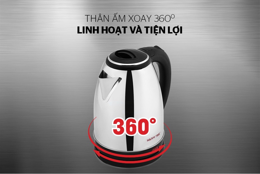 Mô tả Ấm siêu tốc Inox 1.8L SUNHOUSE Happy Time HTD1081 - Hàng chính hãng - Bảo hành 12 tháng - 2