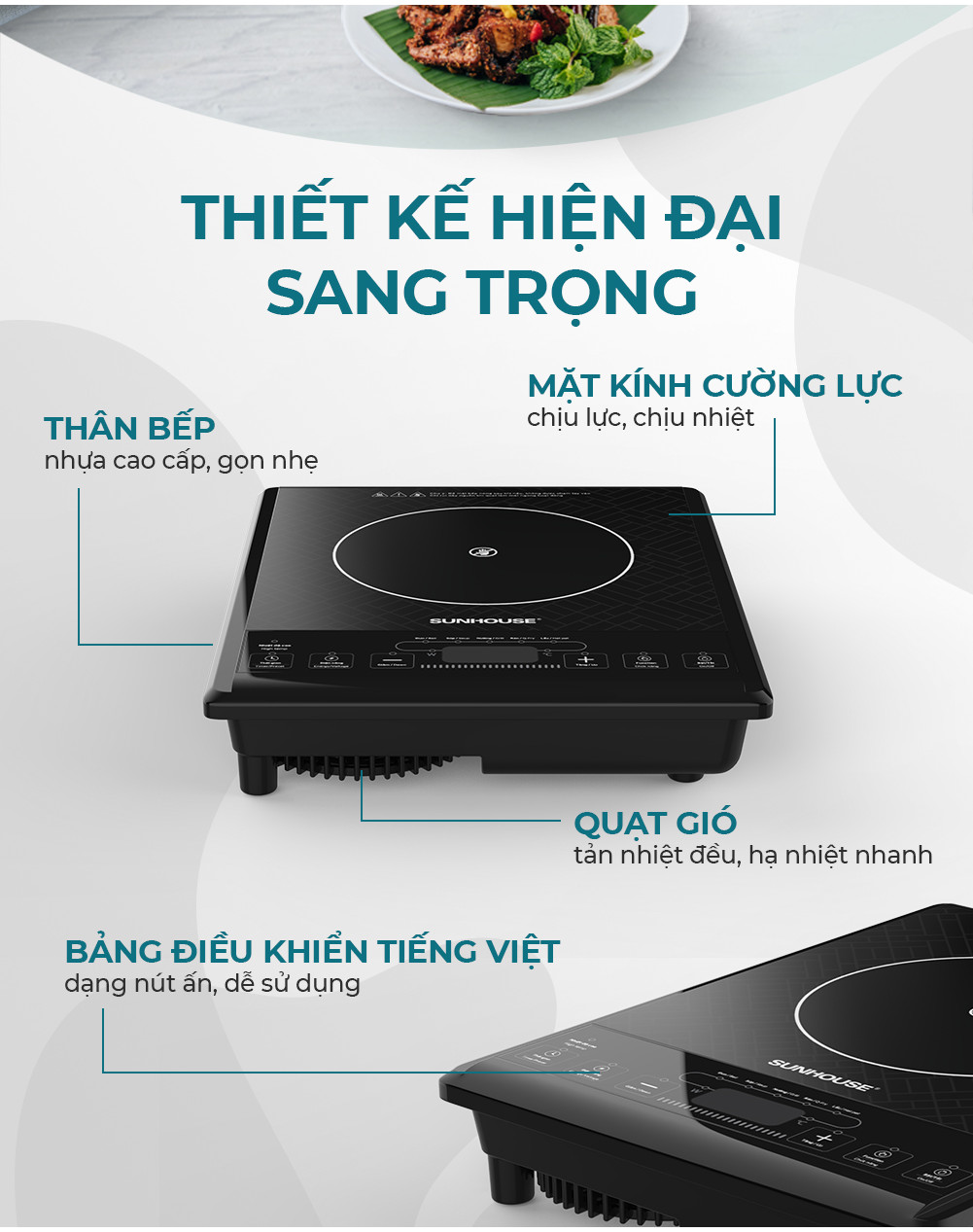 Mô tả Bếp đơn hồng ngoại Sunhouse SHD6011 - Công suất 2000W - Phím bấm điện tử - 5 chế độ nấu - Bảo hành 12 tháng - 2
