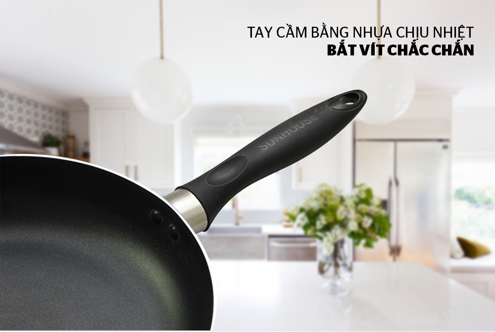 Mô tả Chảo Chống Dính SUNHOUSE Trơn Size 16-30cm - Không dùng được bếp từ - 1