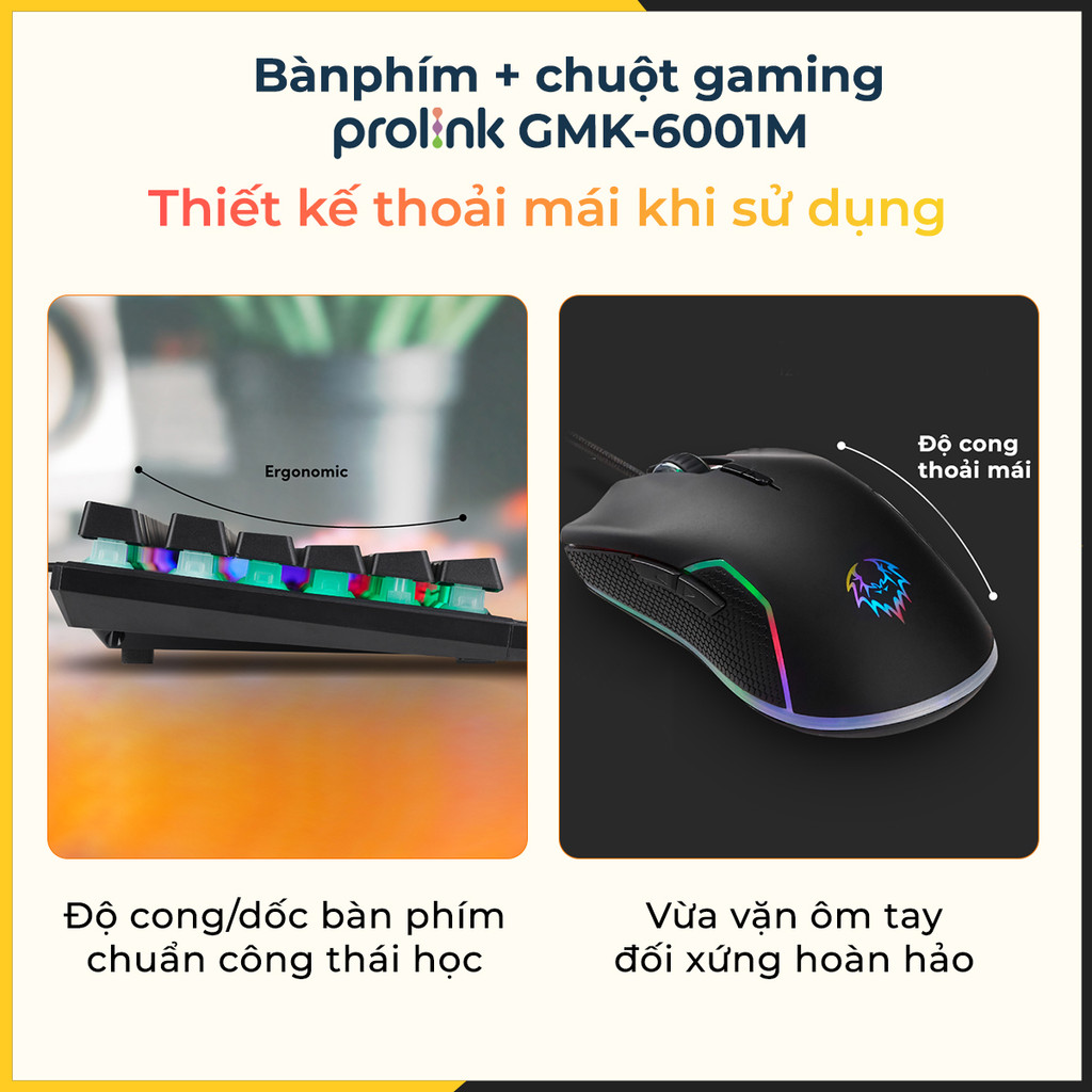 Mô tả Bộ Bàn Phím Kèm Chuột Gaming Prolink GMK-6001M - CHÍNH HÃNG STORE - 3