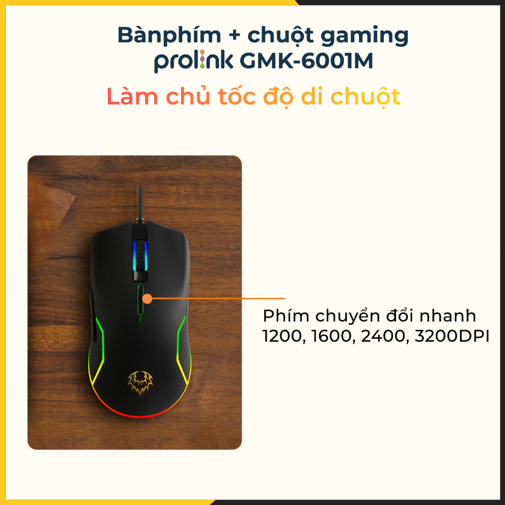 Mô tả Bộ Bàn Phím Kèm Chuột Gaming Prolink GMK-6001M - CHÍNH HÃNG STORE - 4