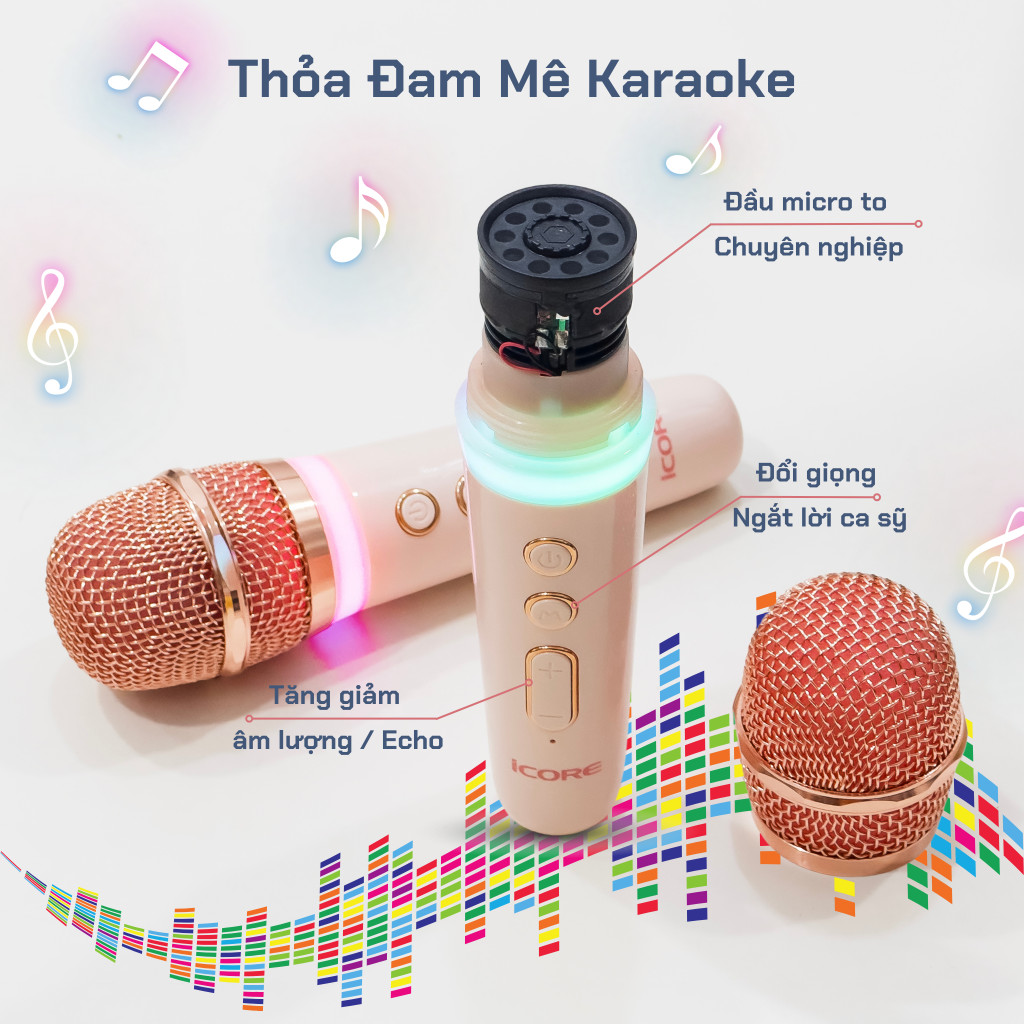 Mô tả Bộ Loa Karaoke Mini Cổ Điển Bluetooth iCore VSM99 kèm 02 Micro - CHÍNH HÃNG STORE - 5