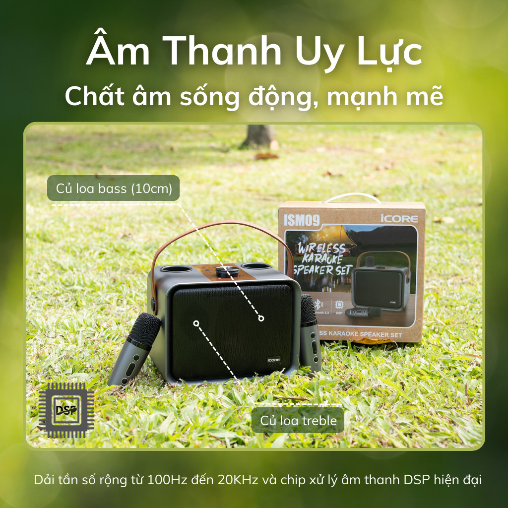 Mô tả Bộ Loa Karaoke Bluetooth iCore ISM09 Kèm 02 Micro - CHÍNH HÃNG STORE - 4