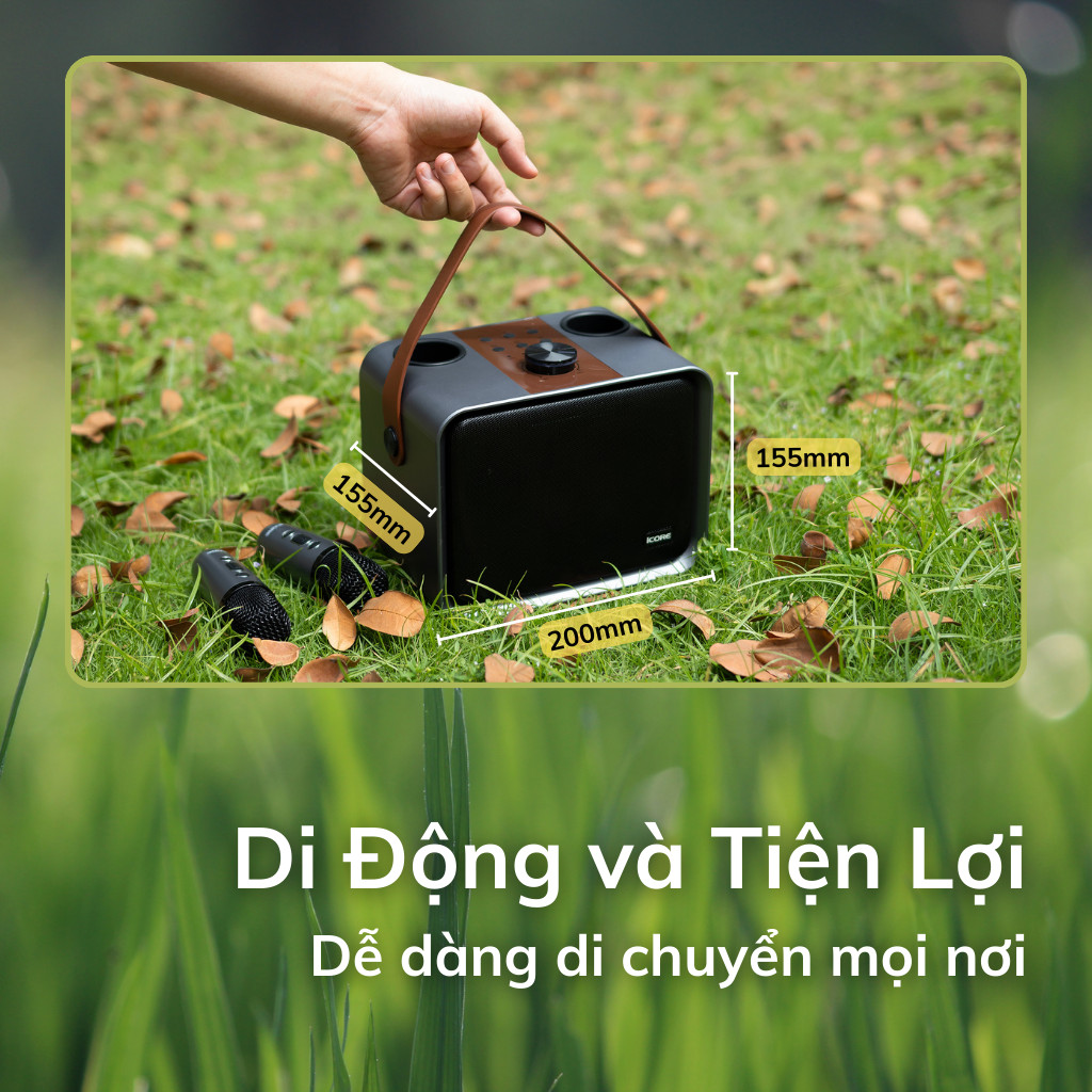 Mô tả Bộ Loa Karaoke Bluetooth iCore ISM09 Kèm 02 Micro - CHÍNH HÃNG STORE - 5