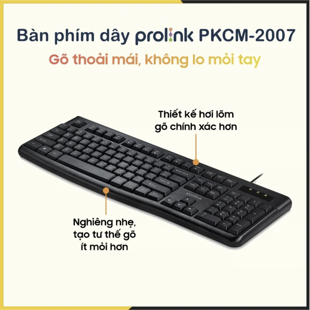 Mô tả Bàn Phím Có Dây Prolink PKCM-2007 - CHÍNH HÃNG STORE - 1
