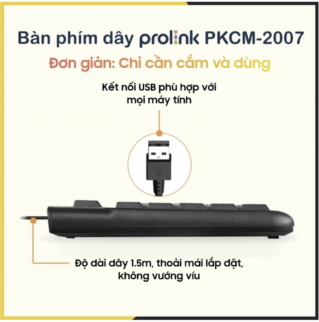 Mô tả Bàn Phím Có Dây Prolink PKCM-2007 - CHÍNH HÃNG STORE - 3