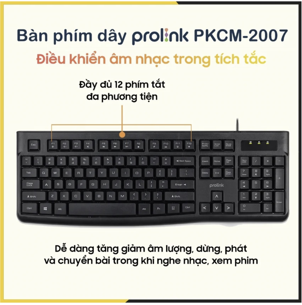 Mô tả Bàn Phím Có Dây Prolink PKCM-2007 - CHÍNH HÃNG STORE - 4