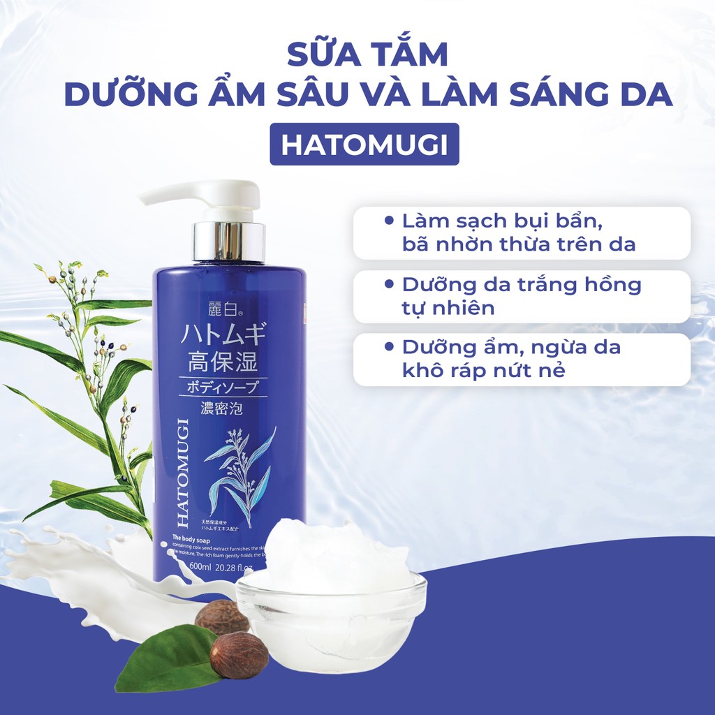 Mô tả Sữa Tắm Trắng Da Dưỡng Ẩm Hạt Ý Dĩ Hatomugi Nhật Bản (800ml) - 2