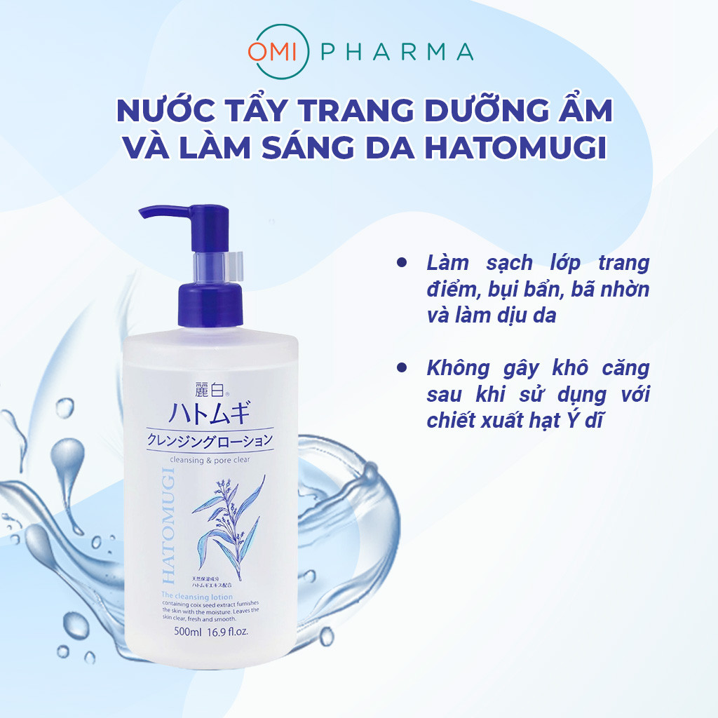 Mô tả Nước Tẩy Trang Sạch Sâu Lỗ Chân Lông, Dưỡng Ẩm Và Làm Sáng Da Hatomugi Nhật Bản 500ml - 1