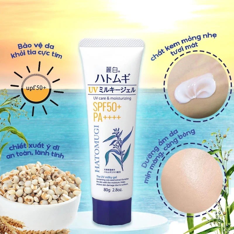 Mô tả Kem Chống Nắng Dưỡng Ẩm Và Làm Sáng Da Hatomugi SPF50+ PA++++ 80g - 2