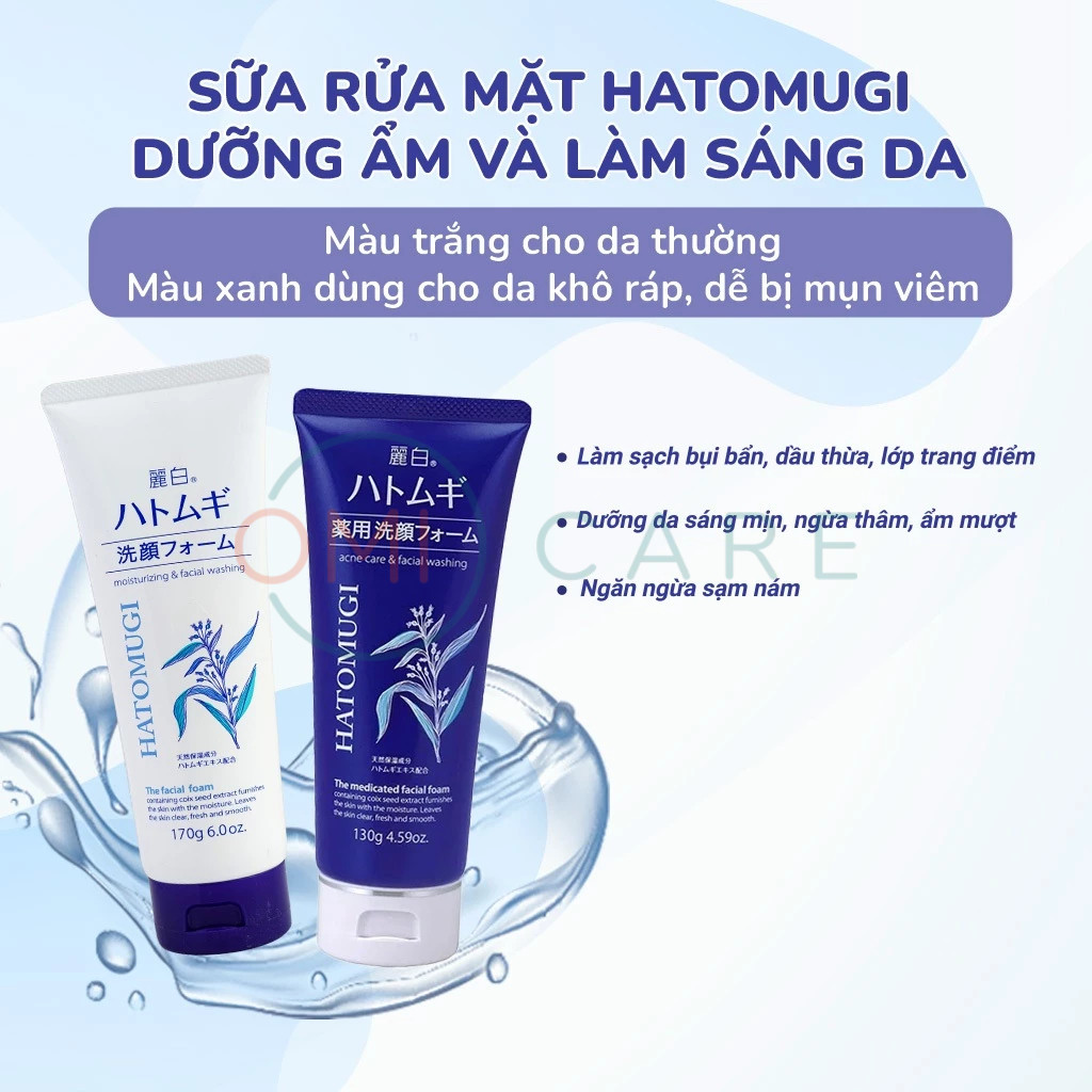 Mô tả Sữa Rửa Mặt Ngừa Mụn, Dưỡng Ẩm Và Làm Sáng Da Reihaku Hatomugi Nhật Bản (130g) - 1