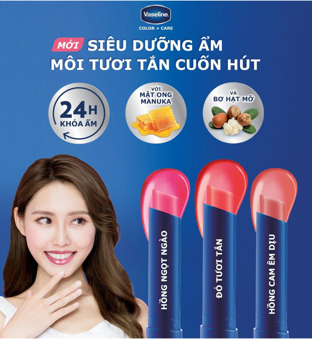 Mô tả Son dưỡng Vaseline Colour +Care Mellow Rose 3g - 1