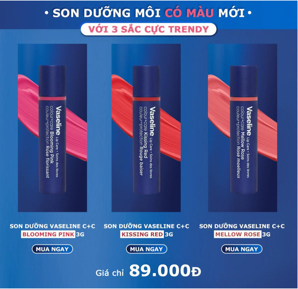 Mô tả Son dưỡng Vaseline Colour +Care Mellow Rose 3g - 2