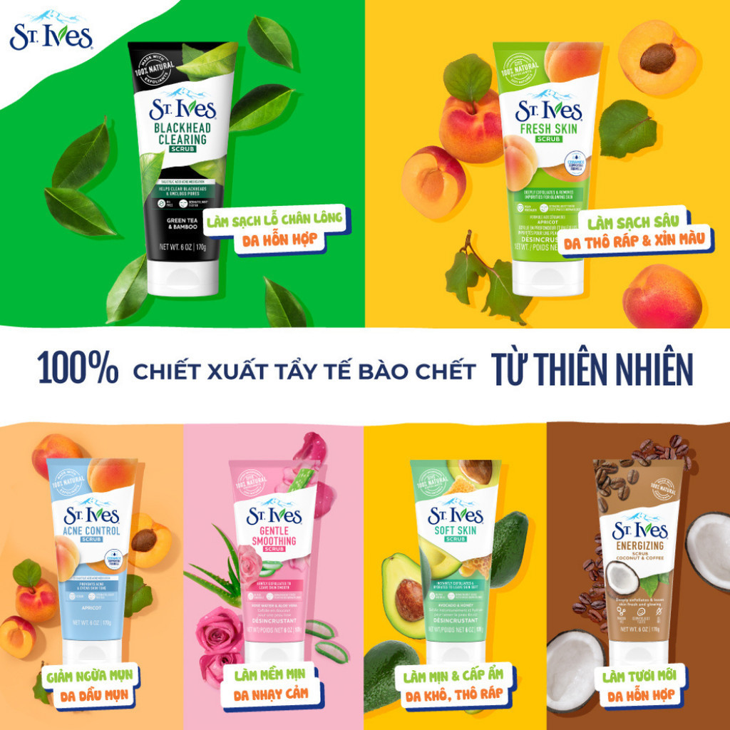 Mô tả Sữa rửa mặt tẩy tế bào da chết St.Ives 170g (tuỳ chọn mùi) - 1