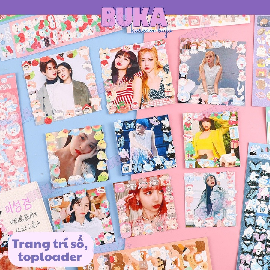 100 Tấm Sticker trang trí toploader Buka sticker lấp lánh sticker deco ...