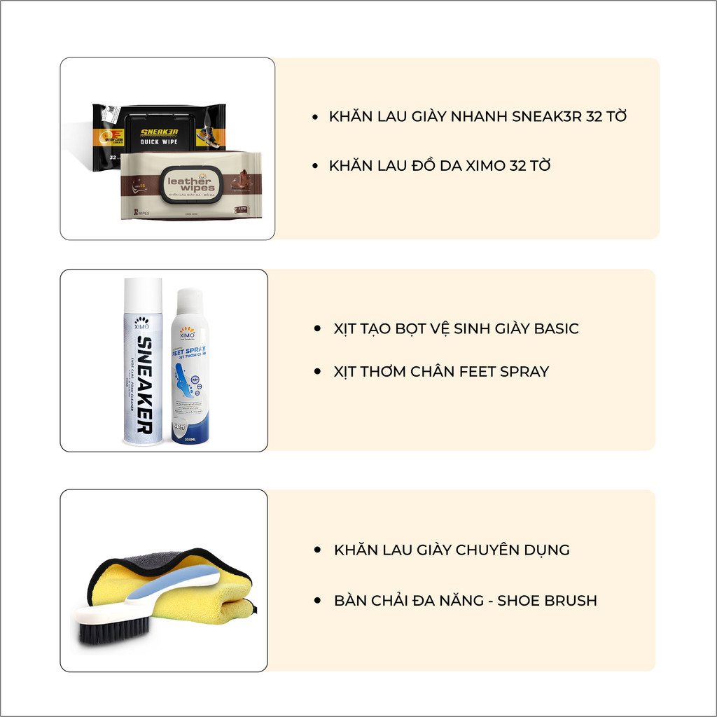 Mô tả Bộ chăm sóc giày chuyên sâu XIMO SHOE CARE giúp vệ sinh và làm sạch giày tiện lợi - 2