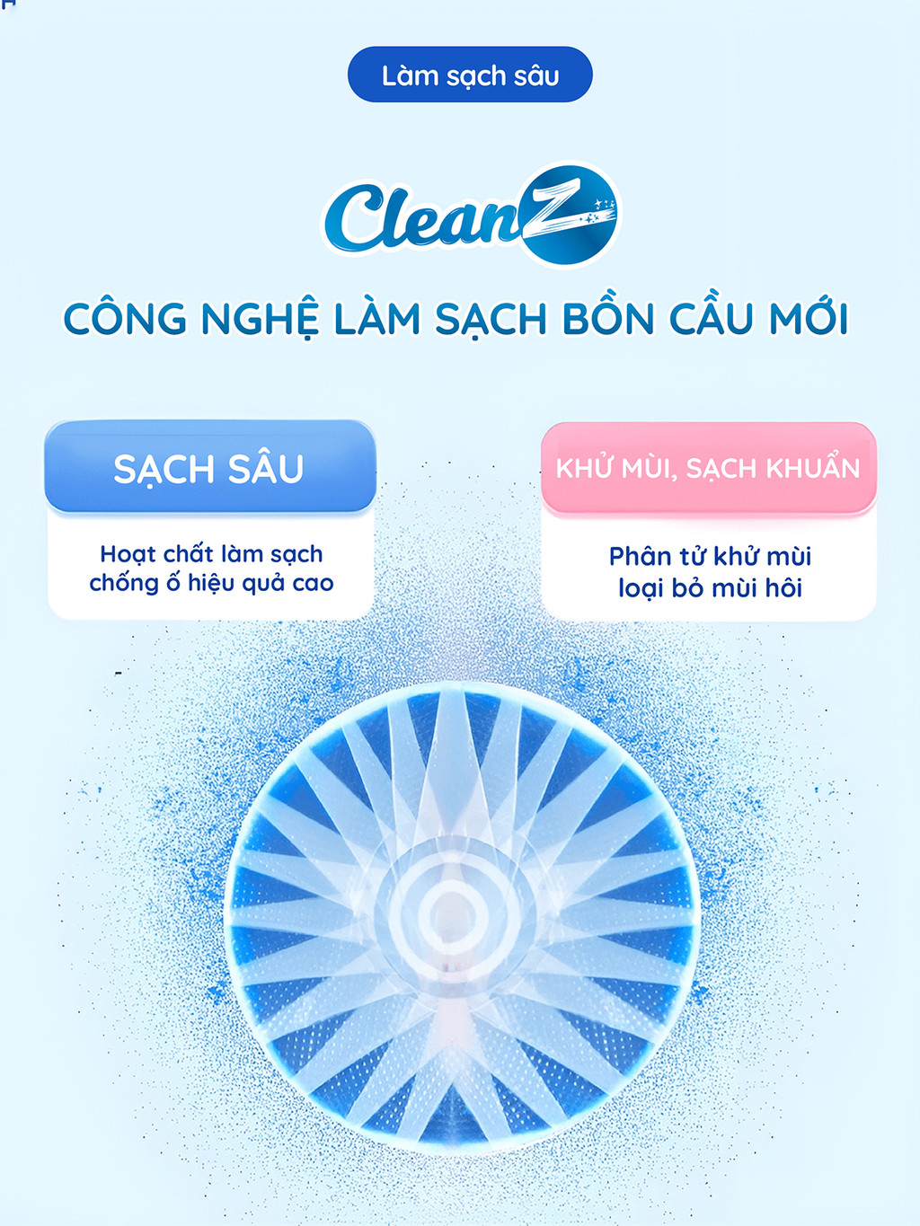 Ưu điểm nổi bật của viên thả bồn cầu CleanZ