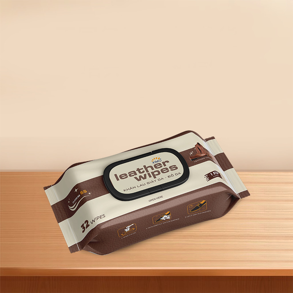 Mô tả Khăn lau giày da đồ da cao cấp Ximo Leather Wipes 32 khăn giúp vệ sinh bề mặt đồ da - 1