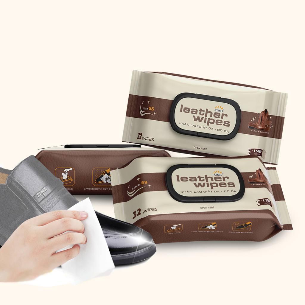 Mô tả Khăn lau giày da đồ da cao cấp Ximo Leather Wipes 32 khăn giúp vệ sinh bề mặt đồ da - 2