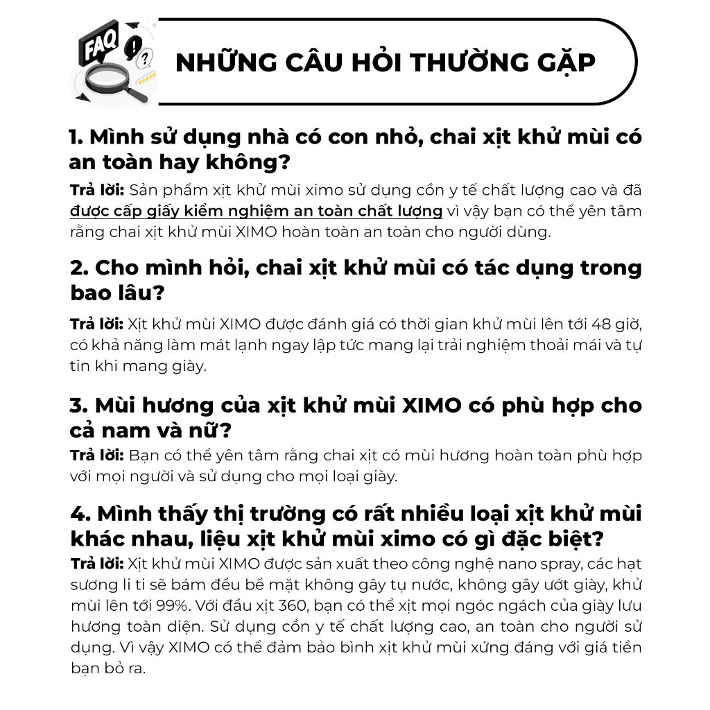 Mô tả Bình xịt khử mùi hôi chân và giày, lưu hương thơm công nghệ Bạc ion, kháng khuẩn XIMO 300ml (VSG08) - 5