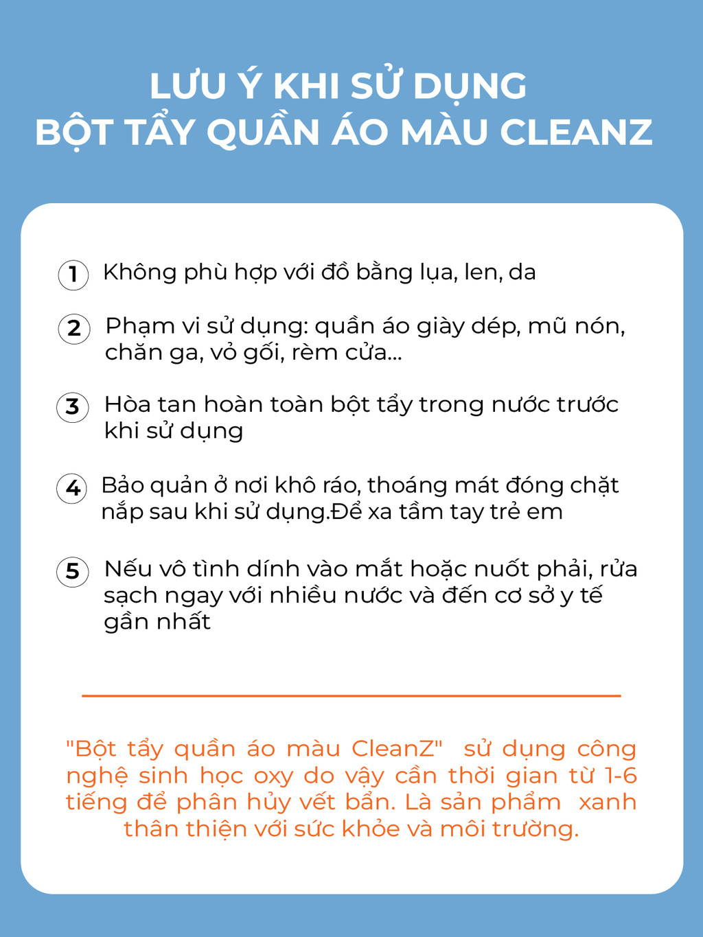 Mô tả Bột tẩy quần áo màu CleanZ 300g đánh bay vết bẩn, ố màu giúp làm sạch quần áo như mới - 8