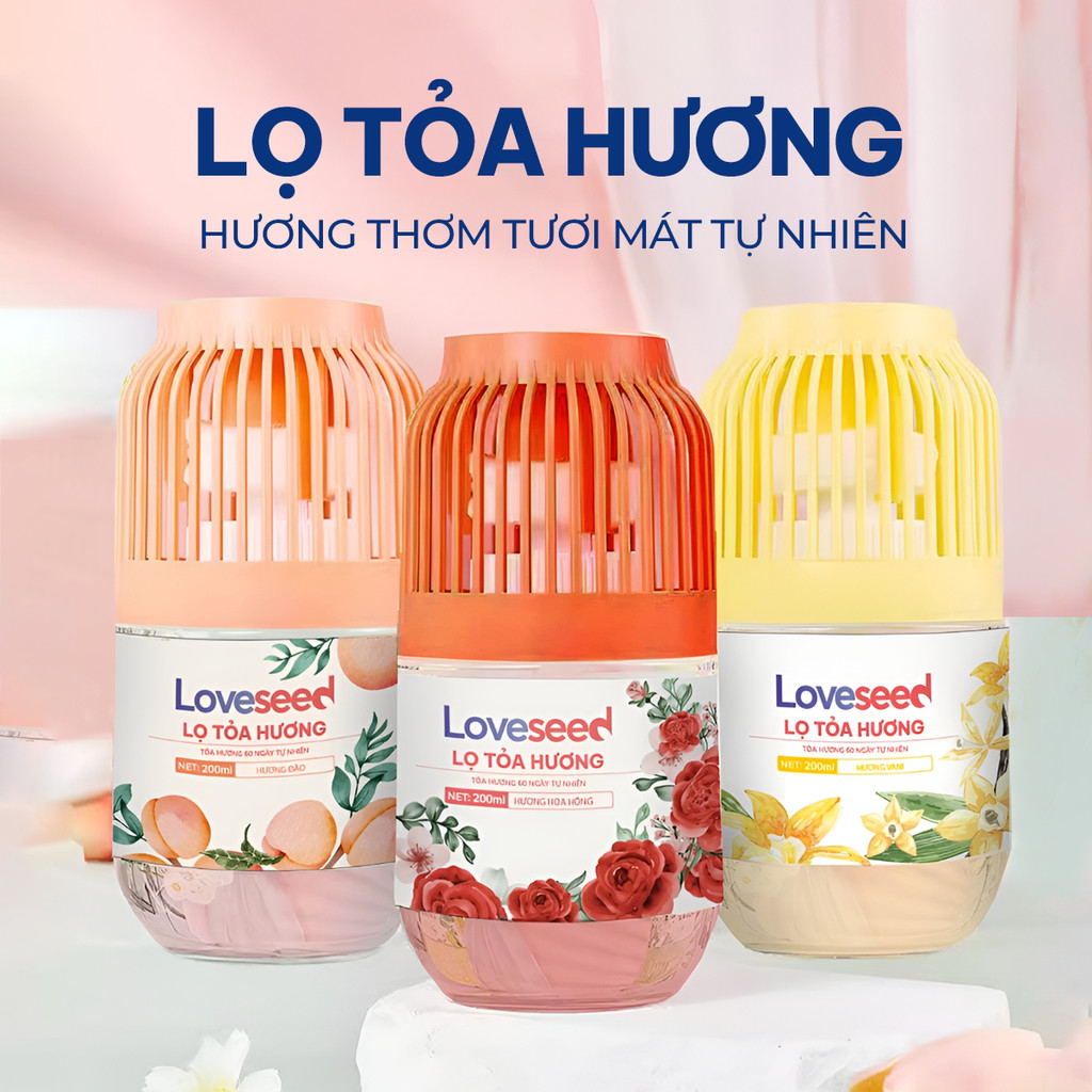 Mô tả Lọ tỏa hương Loveseed hương thơm tự nhiên dễ chịu khử mùi sáp thơm phòng thế hệ mới 60 ngày - 200ml - 1